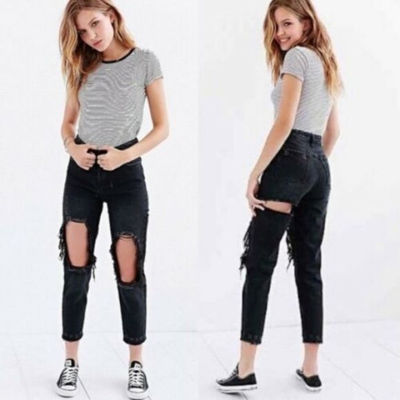 Unif Size TWERK Distressed Boyfriend Jeans Grunge - Picture 1 of 5